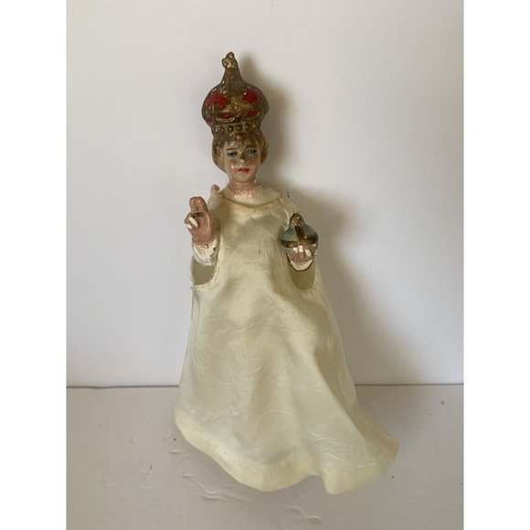 Vtg Infant Jesus Child Of Prague Chalkware Statue Figure Made In Italy For LB NY